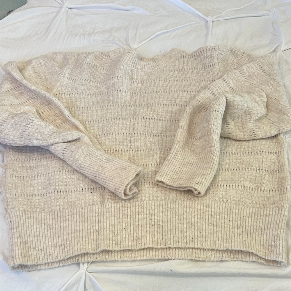 Topshop Cream Knit Crew Neck Sweater